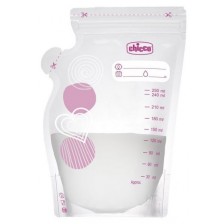 Торбички за съхранение на кърма Chicco - 250 ml, 30 броя -1